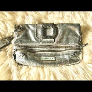 ✨Jimmy Choo✨ Silver Crackle Clutch